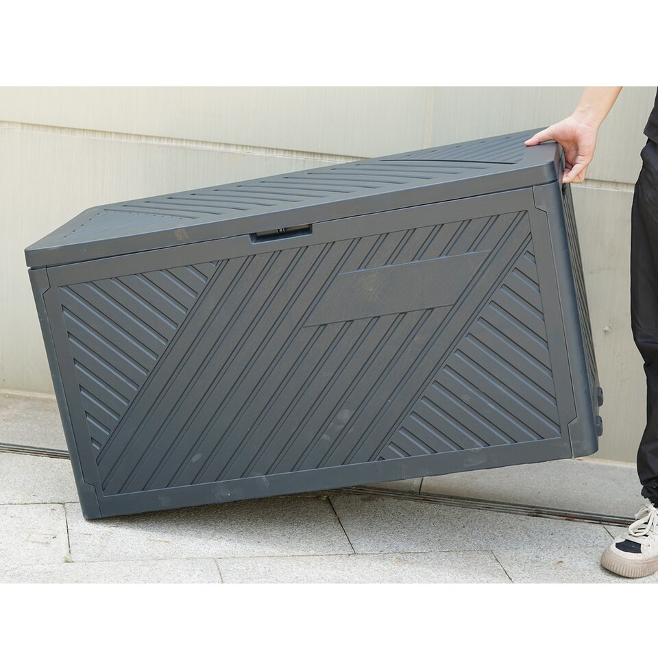 image 1 of Gr8 Garden Anthracite 280L Plastic Storage Box Garden Outdoor Shed Utility Cushion Chest