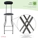 image 5 of Oypla Black Padded Folding High Chair Breakfast Kitchen Bar Stool Seat Black