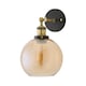 image 1 of ValueLights Sheridan Black Indoor Wall Lantern Amber Glass Shade | Orange
