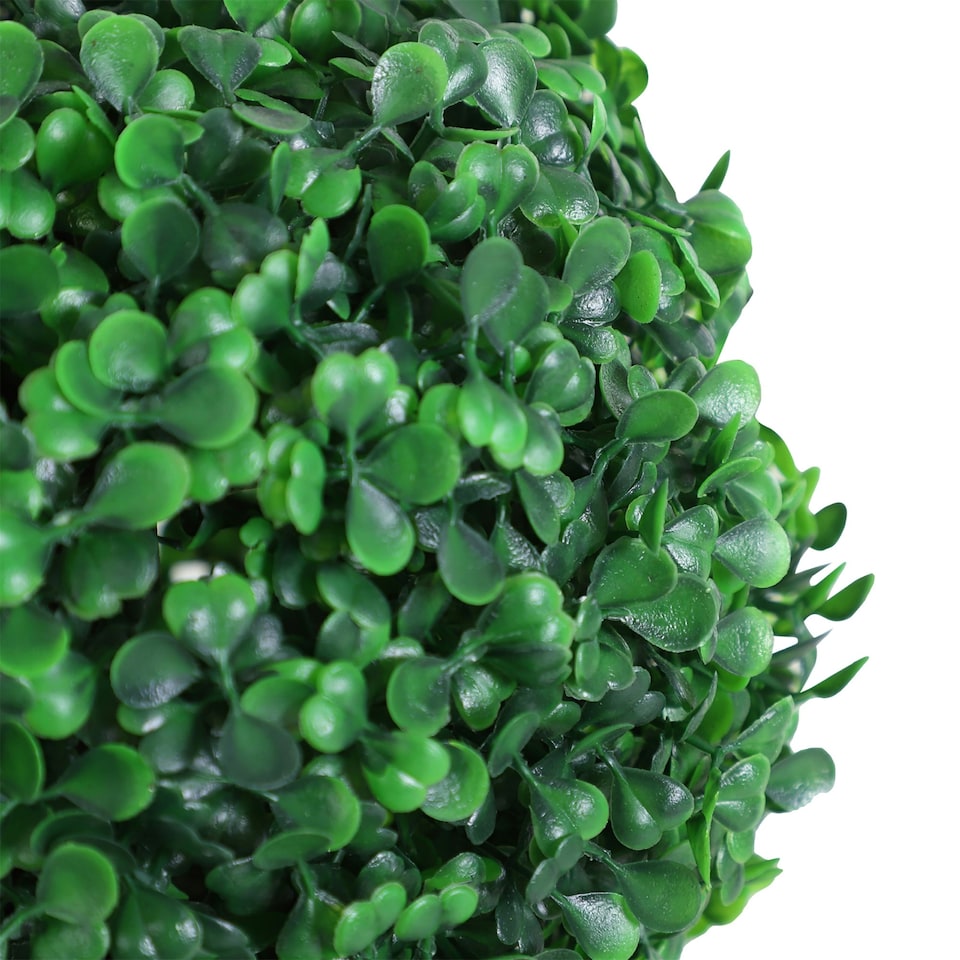 image 1 of Outsunny 2 PCS Artificial Boxwood Three Balls Tree Decorative  Plant Leaves