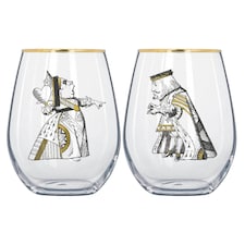V&A Alice in Wonderland Tumbler Set 350ml Set of 2 Clear
