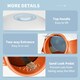 image 8 of PawHut Foldable Cat Litter Tray Hooded Cat Litter Box w/ High Side, Orange