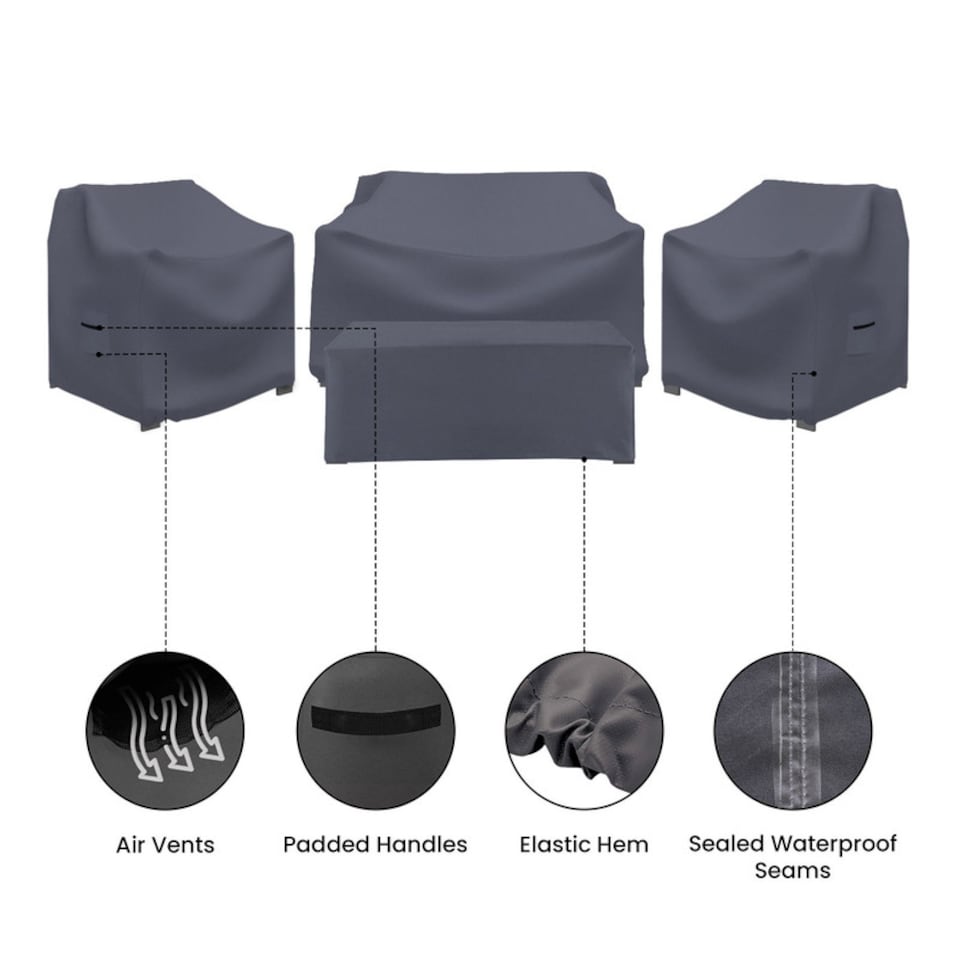 image 1 of Covers and all Patio Furniture Covers for Brandtley 4-Person Sofa Seating Group Water-Repellent and UV-Resistant Polyester, 28 in W x 26 in D x 32 in