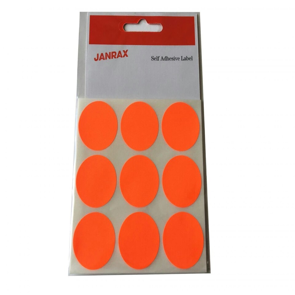 image 1 of Pack of 36 Fluorescent Red 29mm Round Labels - Stickers