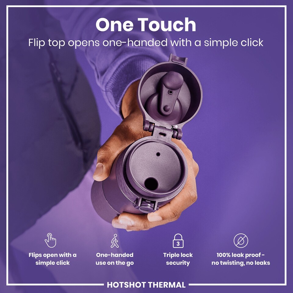 image 1 of Leak Proof Travel Mug, Vacuum Insulated, 360ml (12oz) | Purple | Blackberry | One Size