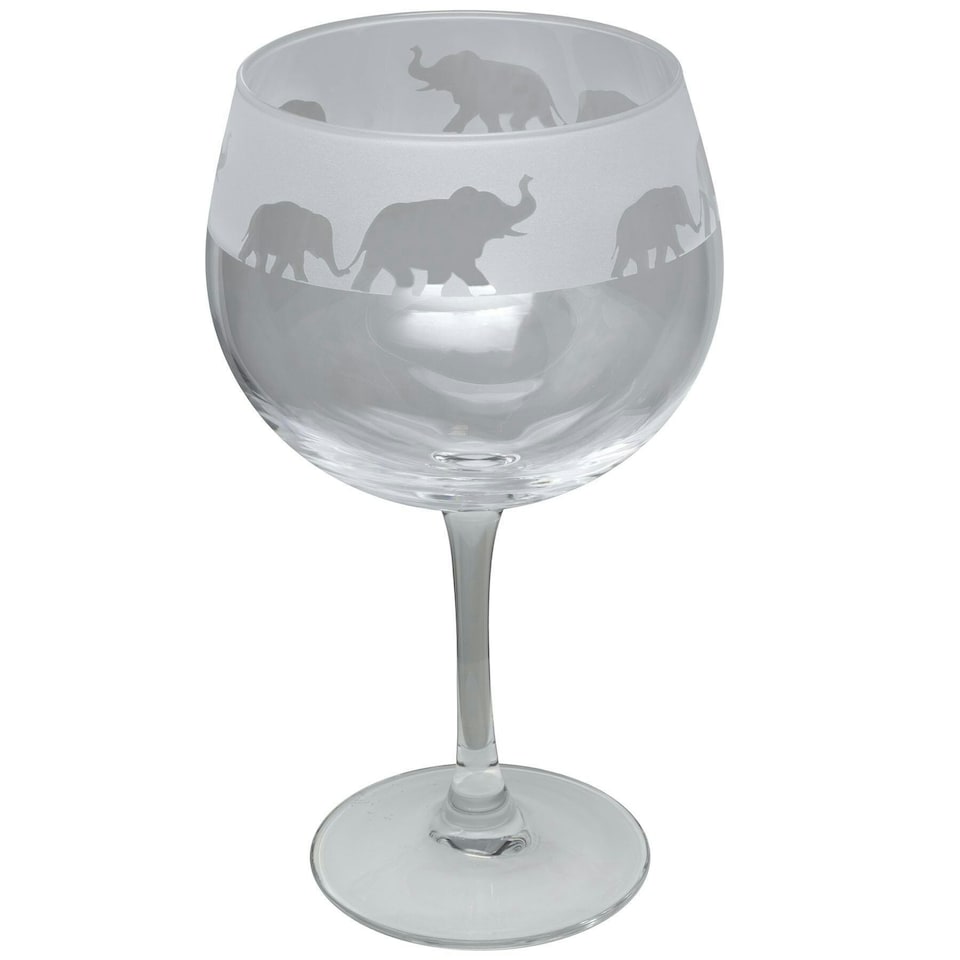 Animo Glass Etched Gin Glass Elephant