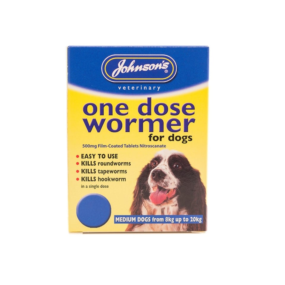 image 1 of Johnsons Veterinary Dog Easy Dose Wormer - Size 2 Mediumium Breeds 2 Tablets - Pack of 6