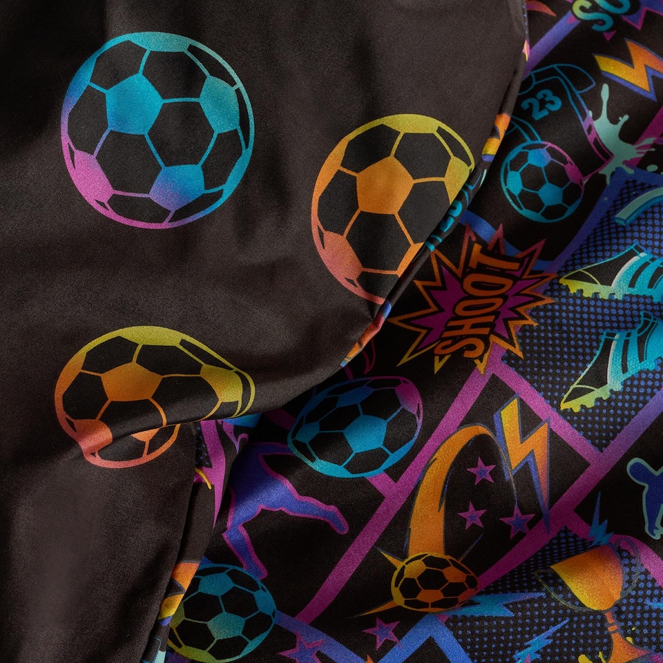 image 1 of OHS Kids Comic Football Reversible Bedding Duvet Cover Set with Pillowcase | Multi | Multi | Single