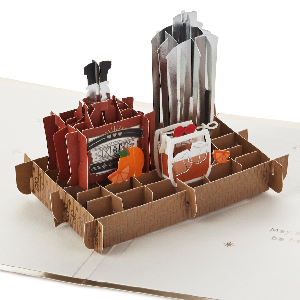 image 1 of Hallmark Father's Day Card - 'Cheers' 3D Pop-Up Cocktail Design