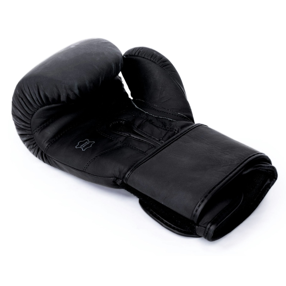 image 1 of UNIFY4 Matte Black Leather Boxing Gloves - 16oz