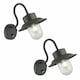 image 1 of Set of 2 Montford - Black Motion Sensor Outdoor Wall Lights Black | Clear