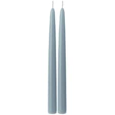 IHR Taper Candle Pair Solid Coloured Unscented Grey