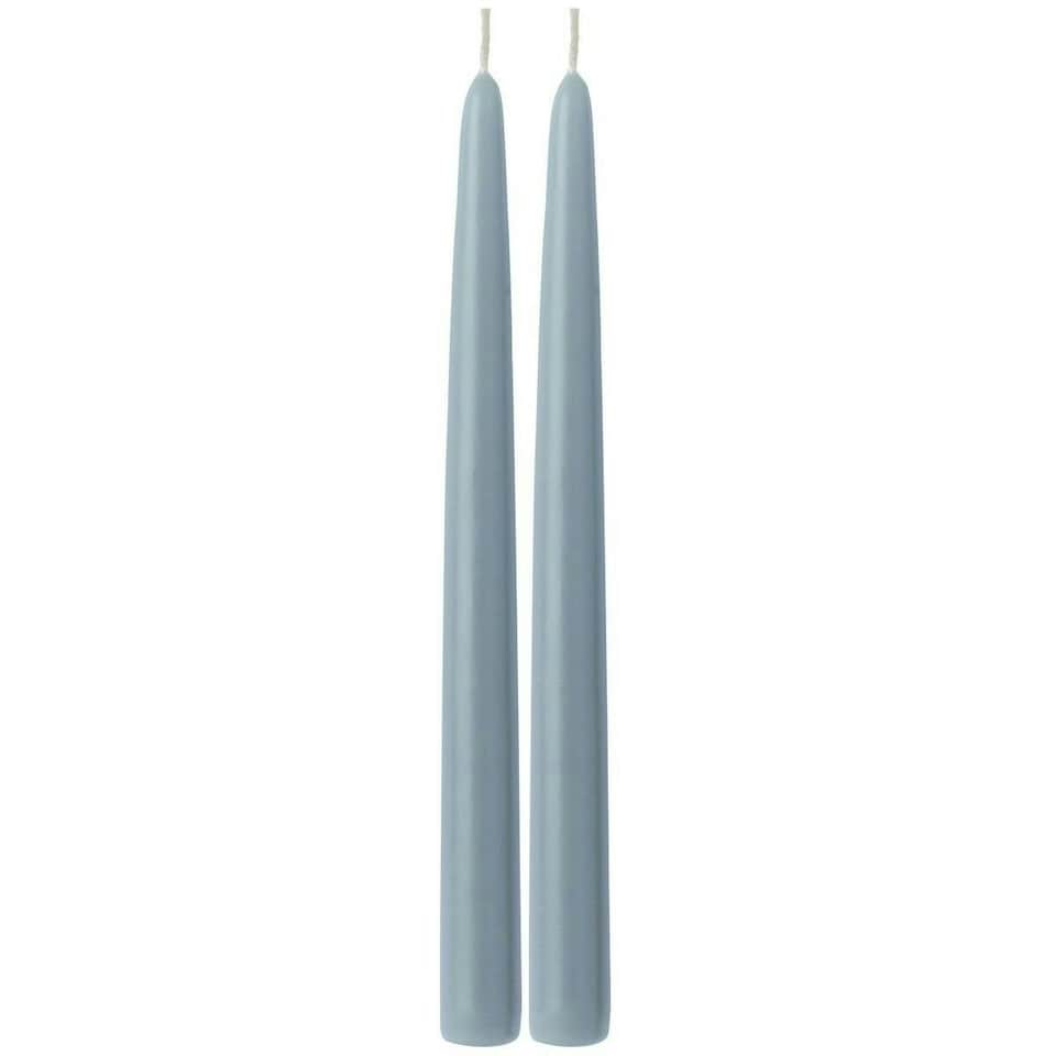 IHR Taper Candle Pair Solid Coloured Unscented Grey