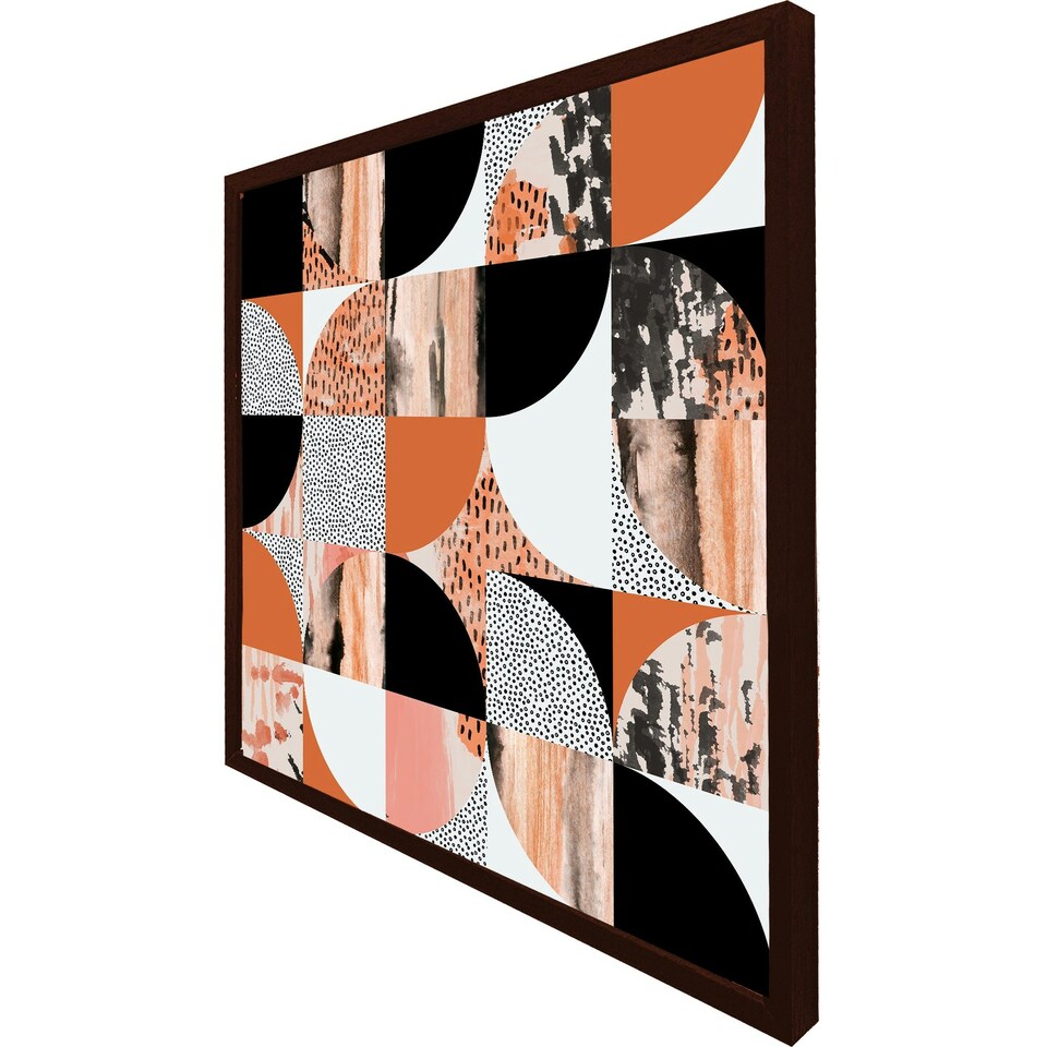 image 1 of Geometric circles in autumn colours (Picture Frame) Grey | XL