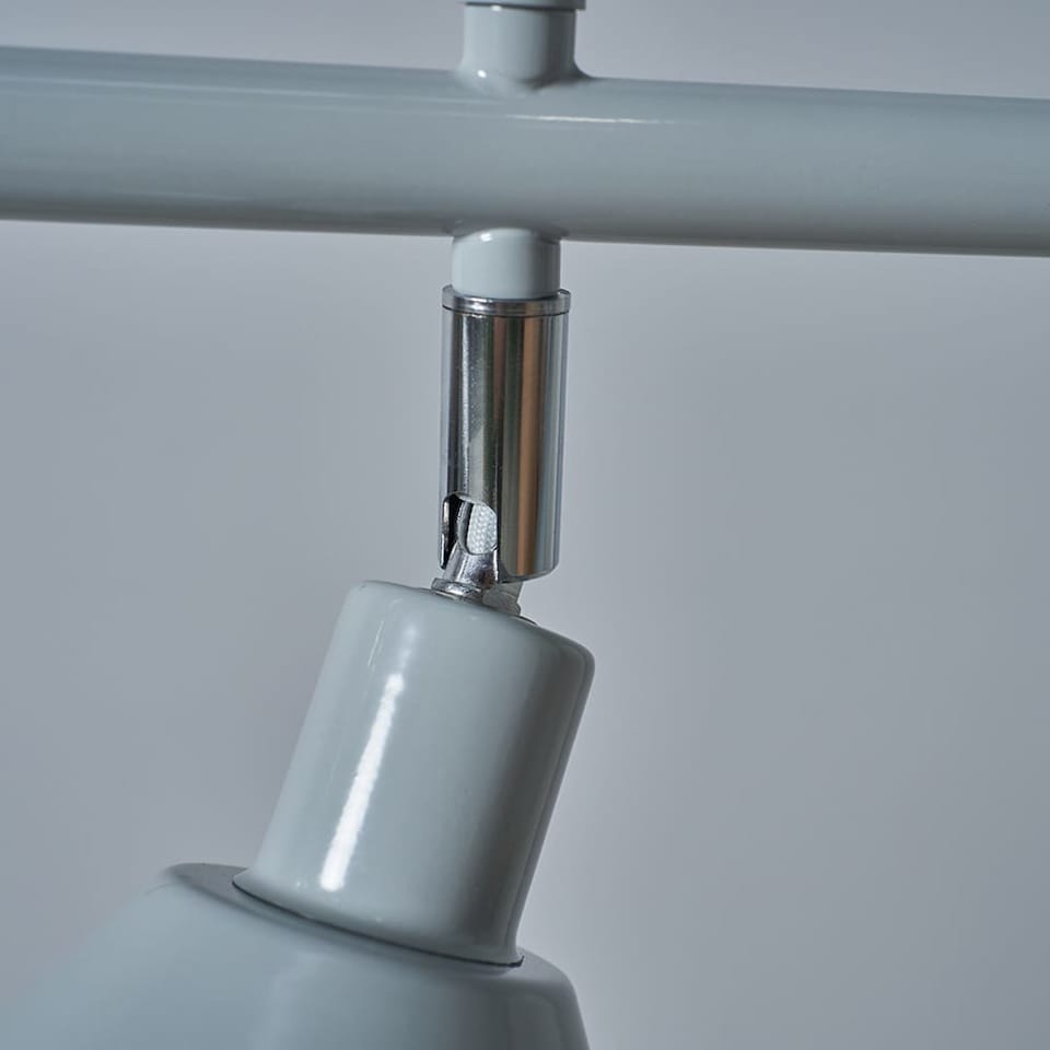 image 1 of ValueLights 3 Way Suspended Ceiling Light With Grey Silver Metal Cone Shades | Grey