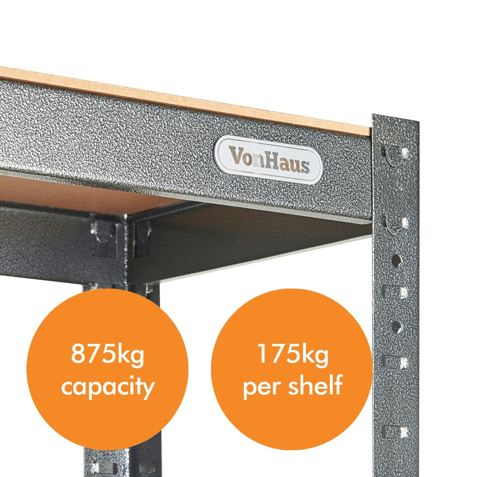 image 1 of VonHaus 5 Tier Heavy Duty Garage Shelves