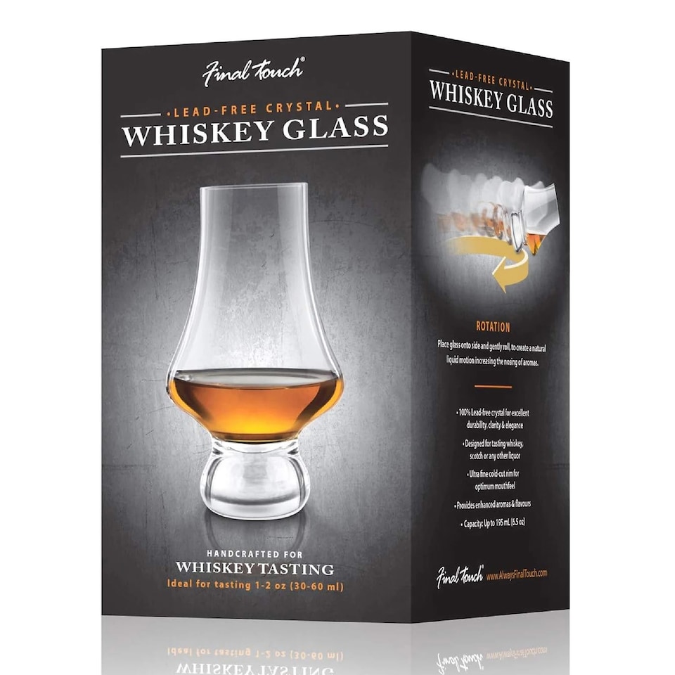 image 1 of Set of 2 Final Touch Crystal Whiskey Tasting Glass 195ml - Clear
