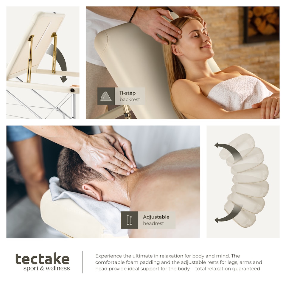 image 1 of Massage Table Set Massage Bench Massage Table Massage Bed Cosmetic Lounger Bag Bolsters Head And Armrests | Cream | beige | 1