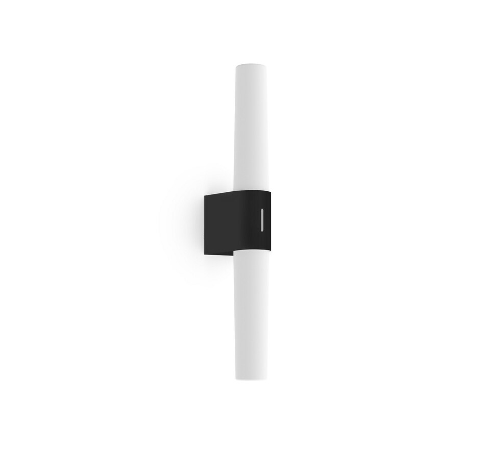 image 1 of Nordlux Helva Indoor Wall Light Black Plastic Intergrated LED 25,000hrs - Mains Powered, IP44 | Black | Black
