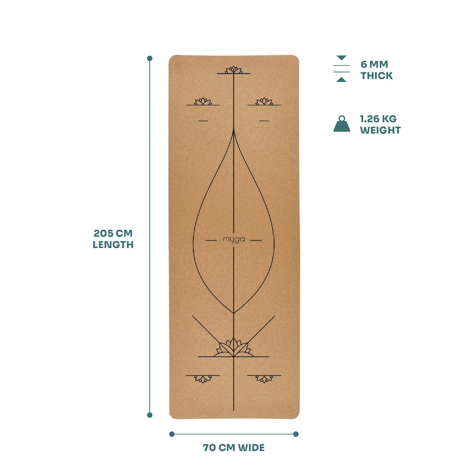 image 1 of Myga Alignment Extra Large Cork Yoga Mat