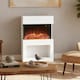 image 1 of HOMCOM Electric Fireplace with 3D Flame Effect, 6 Colours & 3 Brightness Levels, 1000W/2000W White Electric Fire and Mantel Reach up to 30㎡ Space with Remote & Timer, 3 Sided View for Living Room | White
