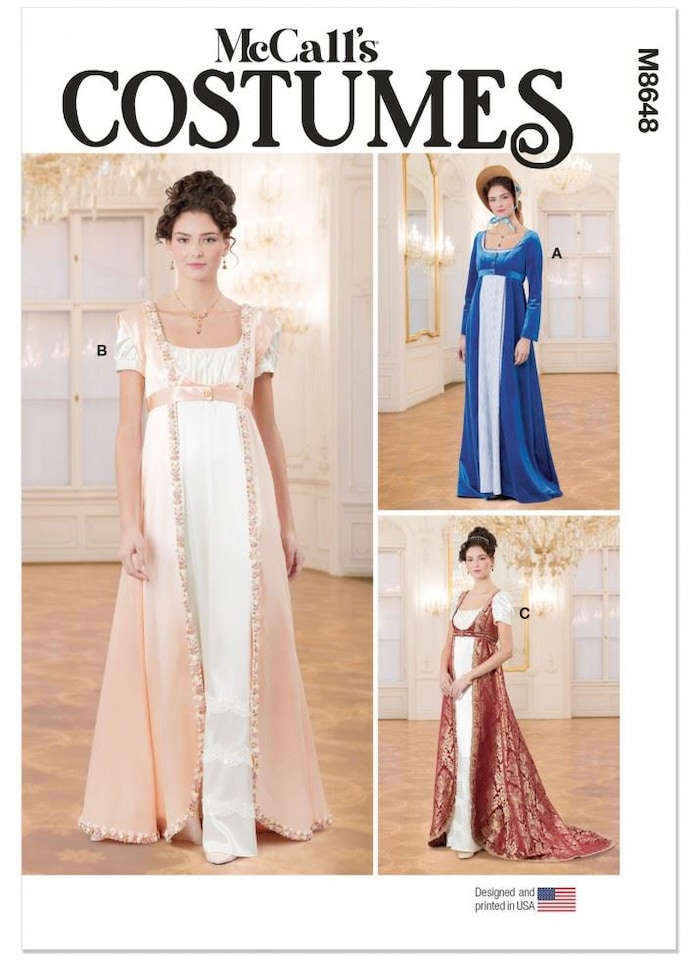 McCalls Sewing Pattern 8648, Costumes, Dresses and Coats for Women - Y5 (18-20-22-24-26) - Intermediate