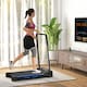image 2 of HOMCOM 1-6 km/h Folding Motorised Treadmill Walking w/ Remote Control, Blue