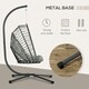image 4 of Outsunny PE Hanging Swing Chair w/ Thick Cushion, Patio Hanging Chair, Black 