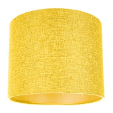 Contemporary and Sleek Yellow Plain Linen Fabric Drum Lamp Shade 60w Maximum | Yellow