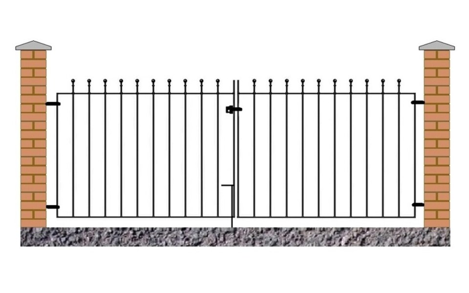Manor Flat Top Double Driveway Gate - Solid Steel - Fits Gap of 3048 mm x 915 mm High - Electro Galvanised/Black Powder Coated | Black | 1