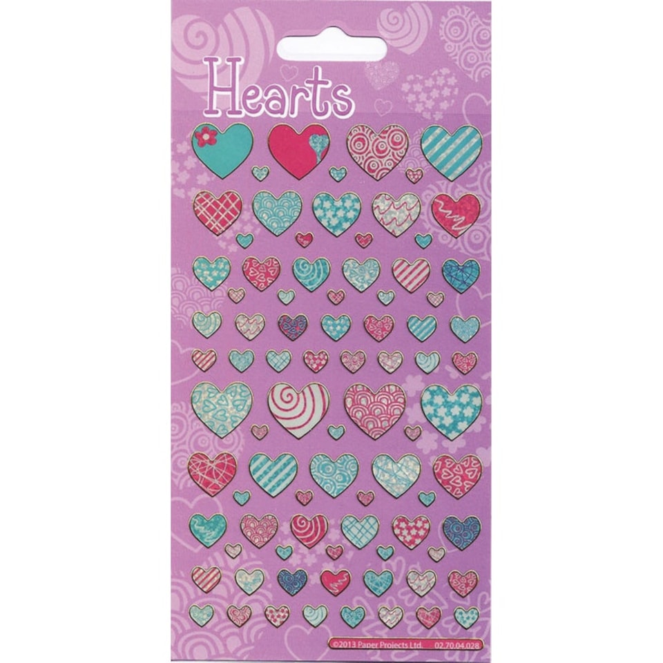 Paper Projects Reusable Hearts Stickers - Pink/Green - One Size