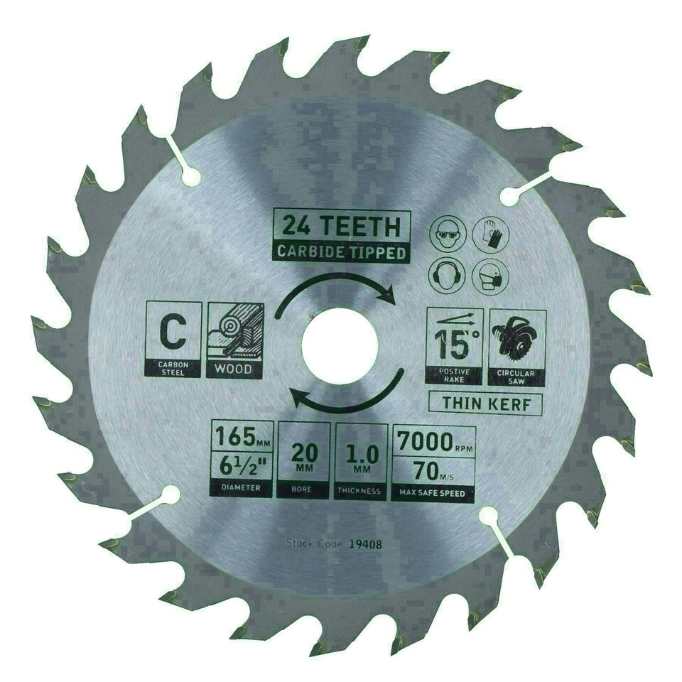image 1 of Circular Saw Blade 165mm x 16 / 20mm 24 Teeth TCT Cutting Disc Wood 10pc