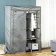 image 10 of HOMCOM Fabric Portable Wardrobe with 8 Shelves 2 Hanging Rails, Light Grey Grey