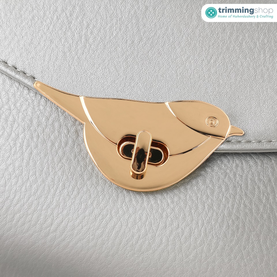 image 1 of Bird Twist Turn Lock Clasp, Decorative Closure For Leathercraft Projects