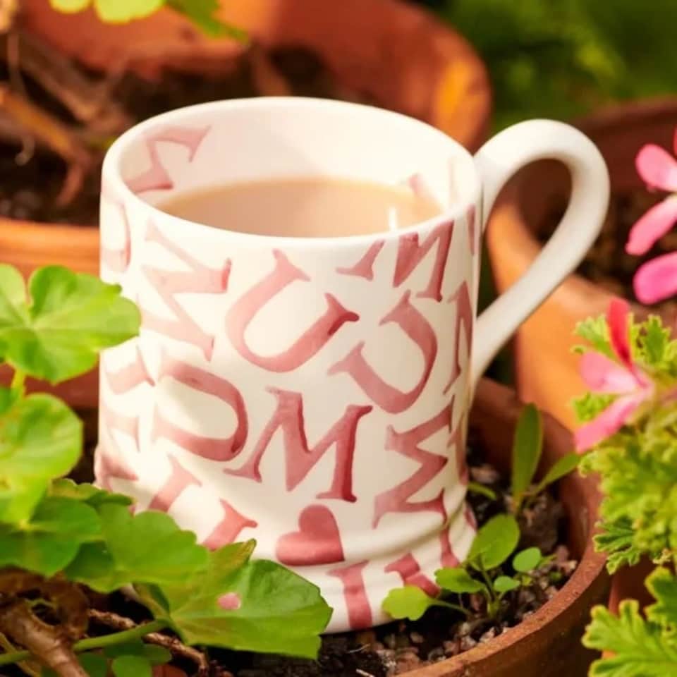 image 1 of Mug: 1 x 300ml Emma Bridgewater M.U.M Pink Half Pint Mug, Ceramic | White | 1