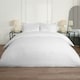 image 1 of OHS Satin Stripe Hotel Quality Duvet Cover and Pillowcase Set, King - White