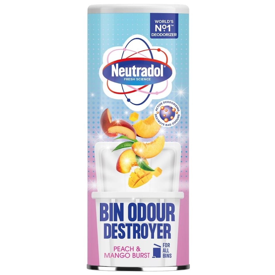 image 1 of Neutradol Odour Destroyer Dustbin Powder Peach & Mango Burst 350g