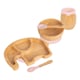 image 1 of Tiny Dining 5pc Bamboo Elephant Baby Weaning Set - Pastel Pink