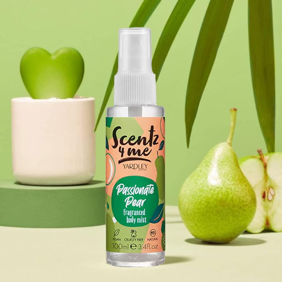 image 1 of Yardley Scentz 4 Me Passionate Pear Fragranced Body Mist 100ml