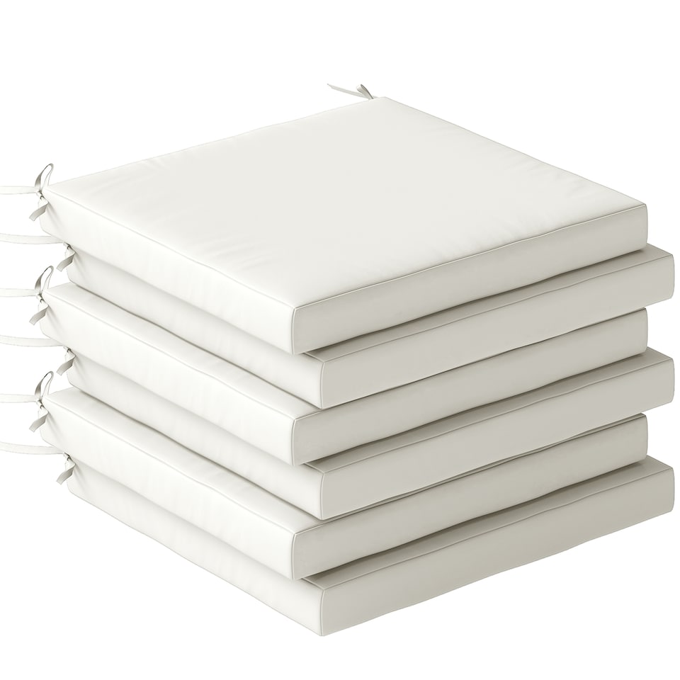 image 1 of Outsunny Seat Cushions with Machine Washable Cover | Cream | cream white | 46 x 42 x 7 cm