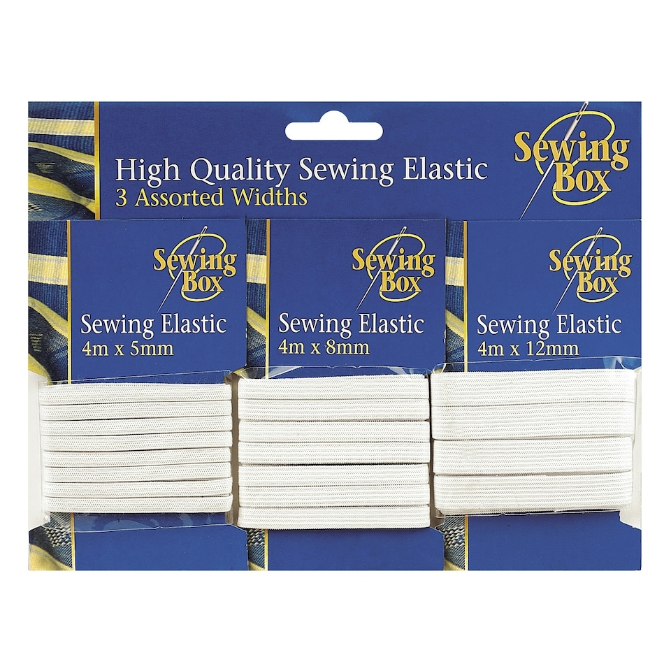 image 1 of Pack of 3 Assorted Widths Sewing Elastic