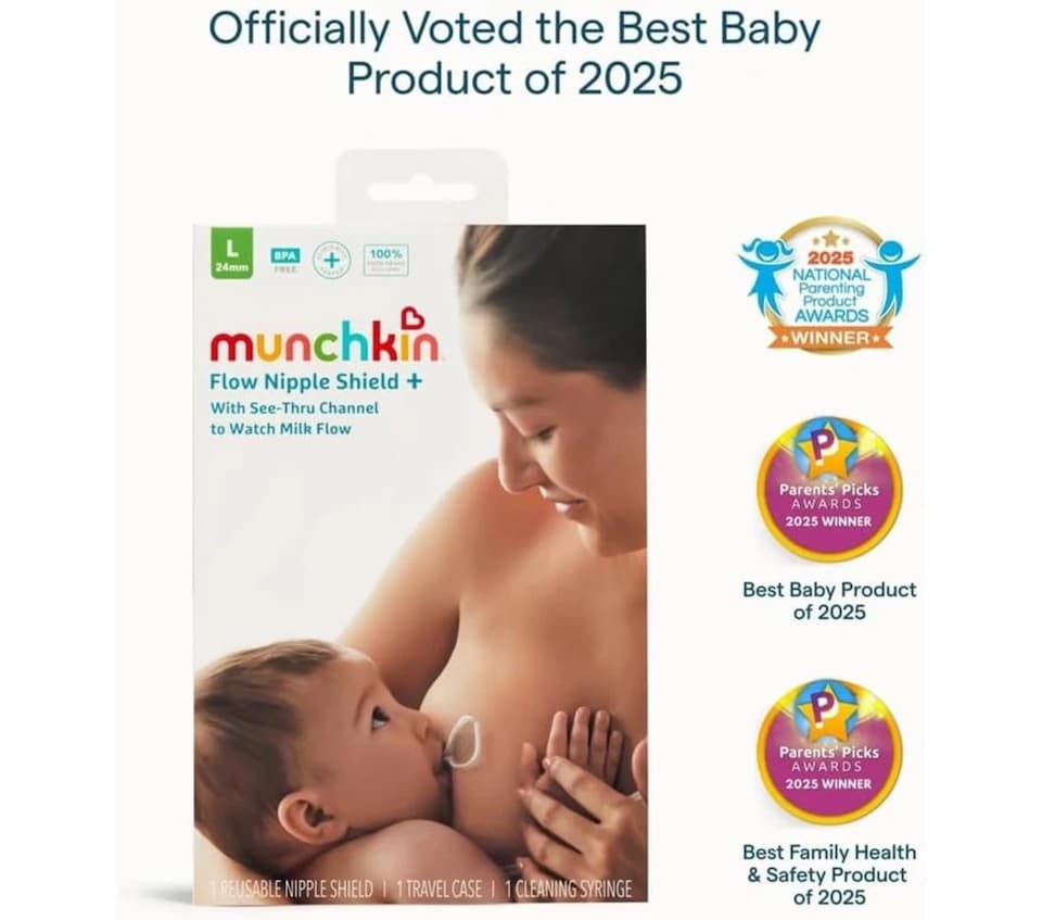 image 1 of Munchkin Nipple Shield 20mm Milk Flow Breastfeeding Visibility