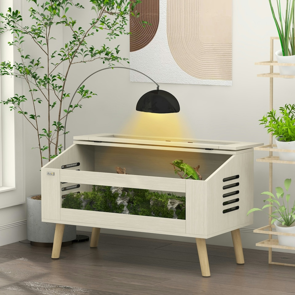 image 1 of PawHut Reptile Terrarium, 140L Snake Vivarium with Tempered Glass Windows