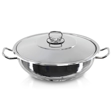 GEEZY 4.5L Stainless Steel Casserole Pot with Lid & Induction Base 28cm