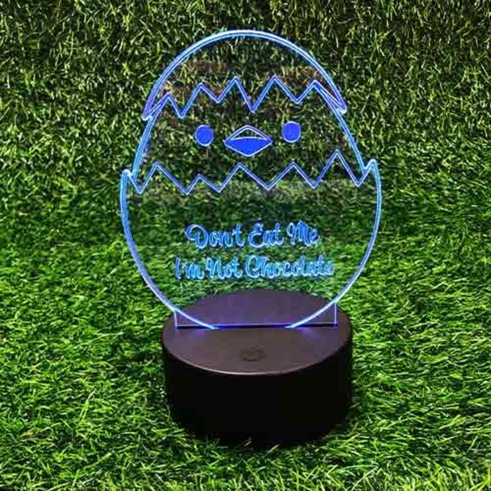 image 1 of Easter Hatchling Clear Acrylic Sign with LED Light Base