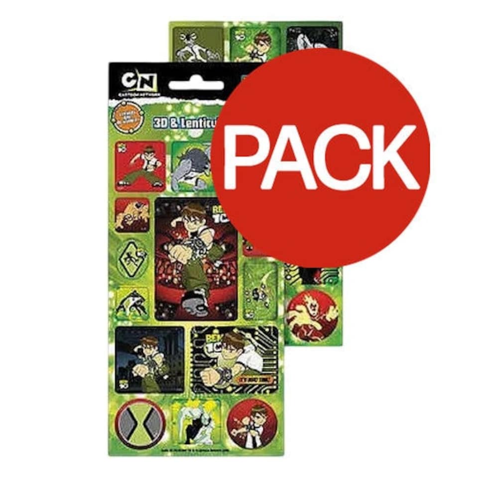 Ben 10 3D Paper Cars Stickers (Pack of 14) - Multicoloured - One Size
