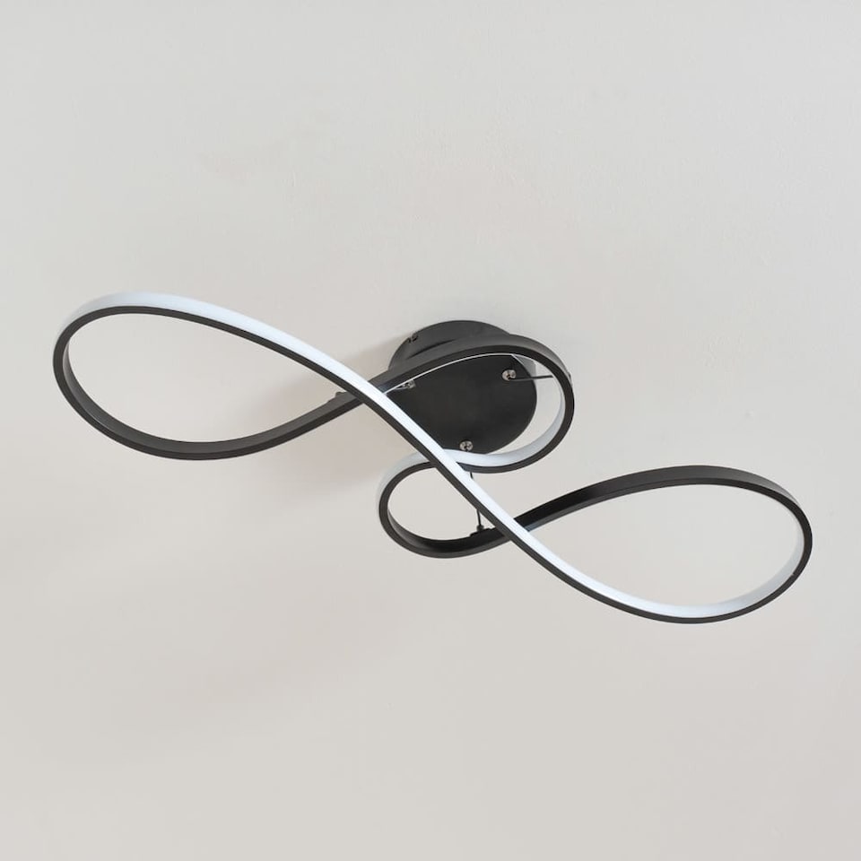 image 1 of ValueLights Infinity Matte Black Loop Bar LED Ceiling Light | Black