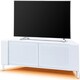 image 8 of MDA Designs CORVUS Corner-Friendly Gloss White Contemporary Cabinet with White BeamThru Glass Doors for Flat Screen TVs up to 50" with 16 Colour LED Lights White