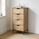image 1 of Chest Of Storage Drawers Solid Wooden Geometric Design Bedroom Organiser | Brown