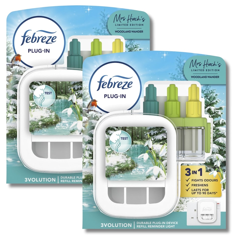 Febreze 3volution Plug-in Air Freshener Starter Kit Mrs Hinch Woodland Wander